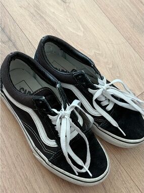 Vans Black and White Low-Top Skate Sneakers